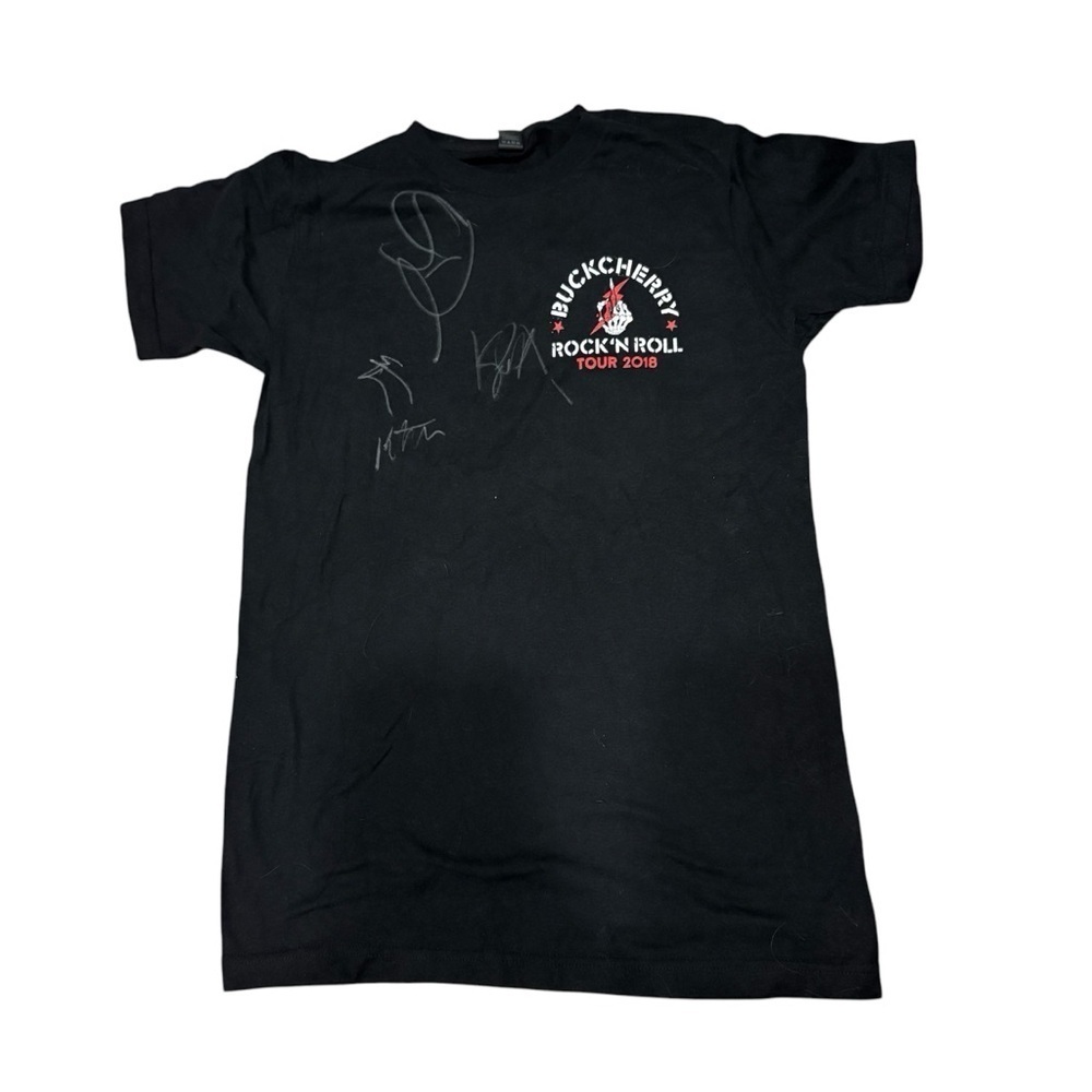 Signed Buckcherry Tour T-Shirt | Band Tee | Black Shirt | Autographed | Size S